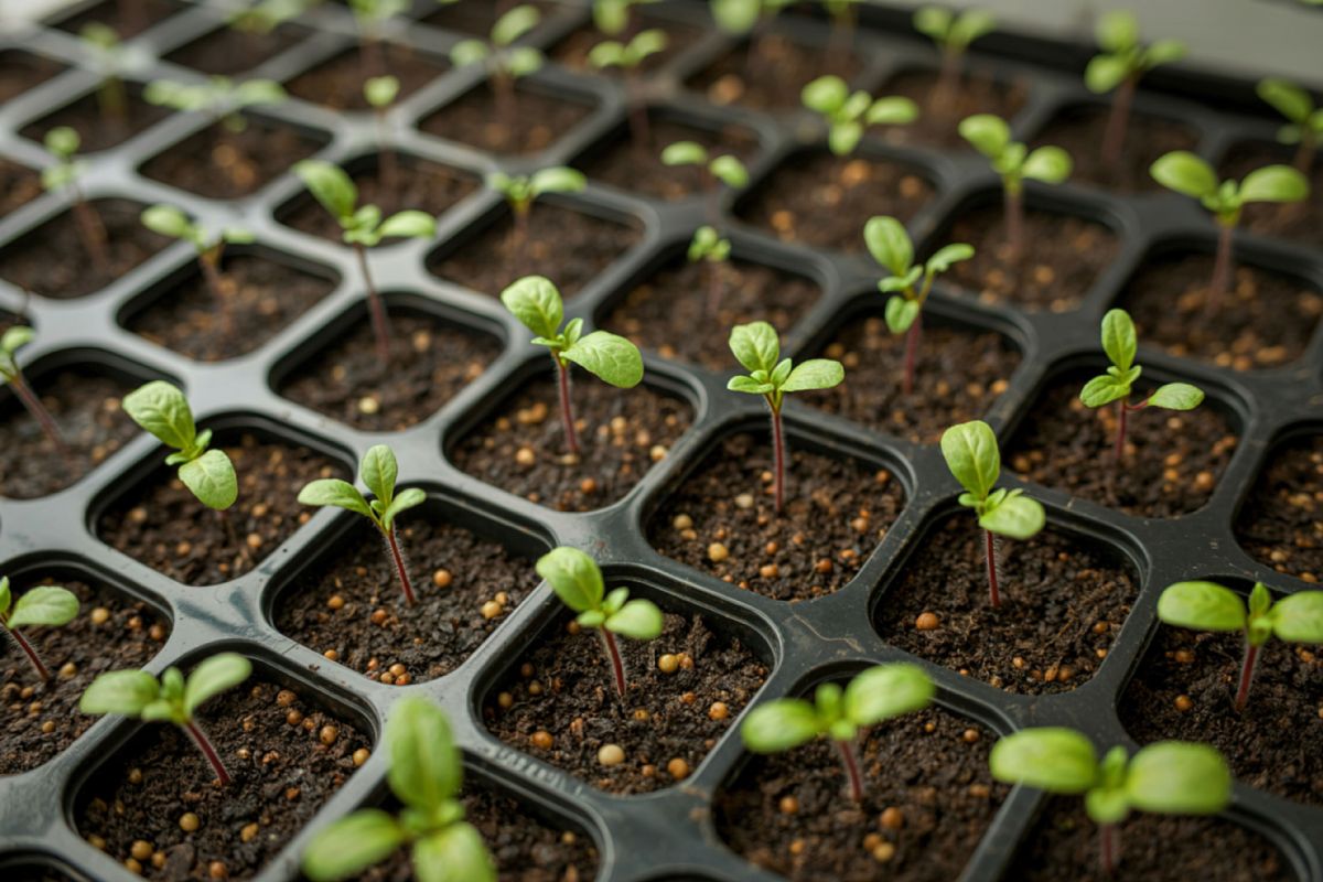 seedlings in trays
